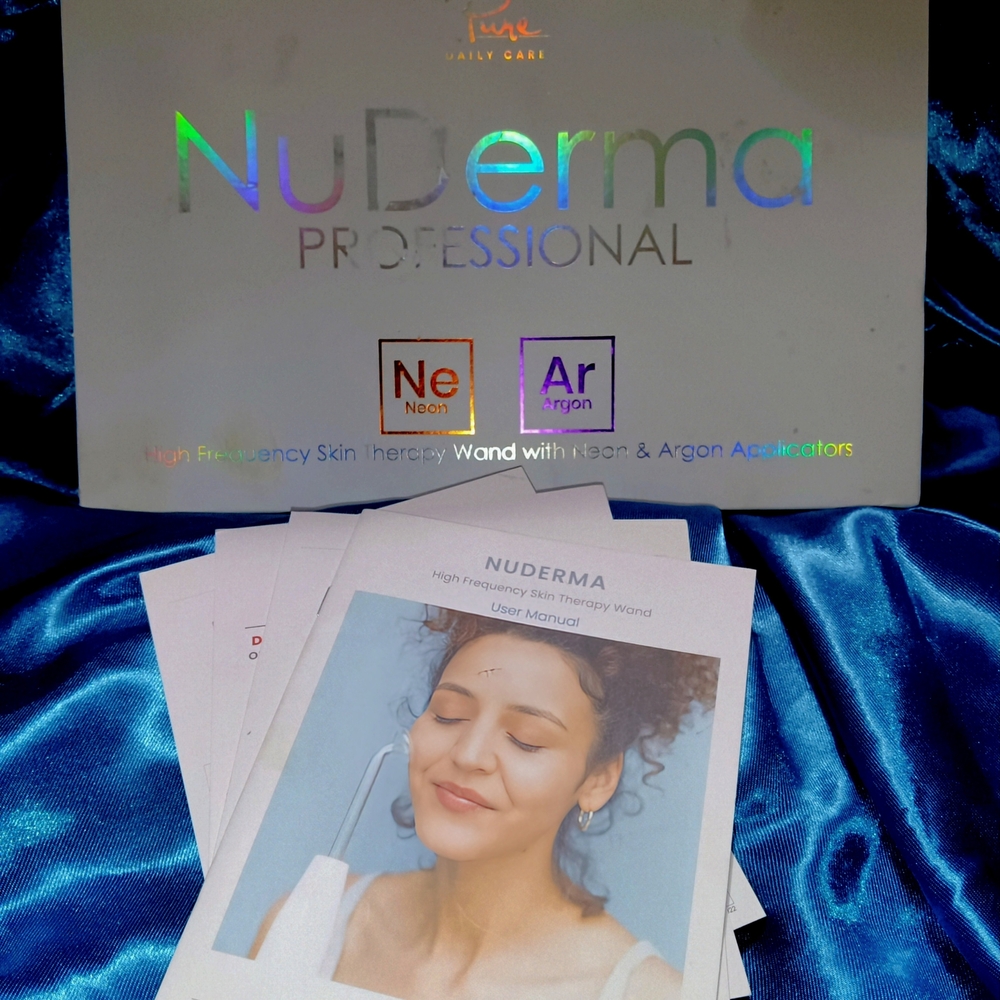 NuDerma Professional High Frequency Skin Therapy Wand - Silver